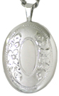 silver mirrored 16mm oval locket