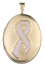 16mm breast cancer pink ribbon locket