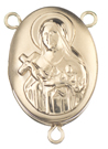 gold saint therese locket rosary center