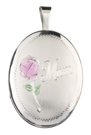 Mom with Rose 16mm oval locket