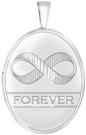 L7085 oval locket with infinity symbol