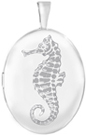 L7097 seahorse 16 oval locket