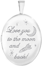 L7107 To the moon 16 oval locket