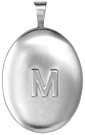 L7119A sterling oval locket with initial