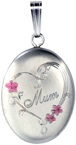 L7127K/E Mum oval locket with colorful flowers