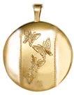 L511 gold butterfly round locket