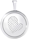 L539 16mm round grid heart round locket