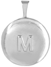 L541A small round locket with embossed initial