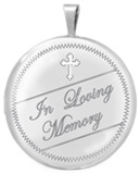 L1058CR Loving Memory round cremation locket