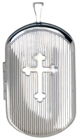 L1221CR lined cross cremation locket