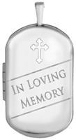 L1229 Loving Memory Dog Tag Cremation locket