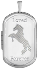 L1236CR horse cremation dog tag locket