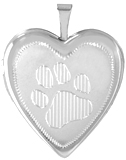 Paw pet memorial heart locket