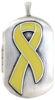 L1206 yellow ribbon dog tag locket
