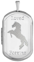 L1236 horse cremation dog tag locket