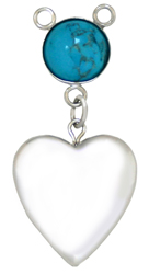 heart locket with turquoise stone