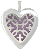 L5221 Fleur overlay heart locket