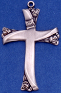 C356 sterling cross with roses