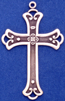 C372 pierced ornate scroll cross necklace