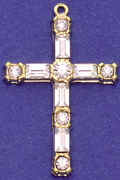 C343 Gold Cross with stones