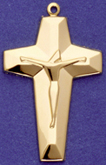 C258 gold hollow crucifix
