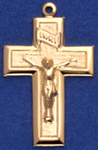 C314 gold hollow crucifix