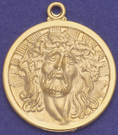 C143H hollow gold jesus medal