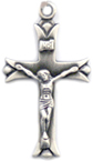 C614 fancy silver crucifix necklace